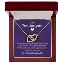 Interlocking Hearts Necklace - For Granddaughter From Grandmother