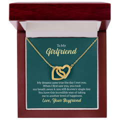 Interlocking Hearts Necklace - For Girlfriend